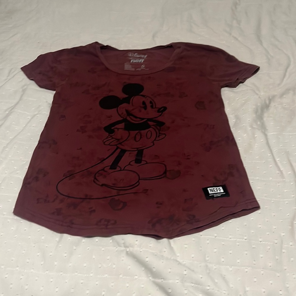 Womens Small Floral Mickey Disney by Neff Tshirt